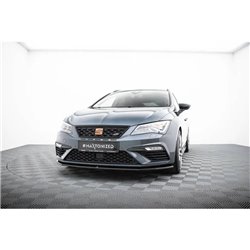 Maxton - Lame Du Pare-Chocs Avant V.1 Seat Leon Cupra / FR Mk3 FL Noir Brillant