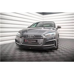 Maxton - Lame Du Pare-Chocs Avant V.2 Audi S5 / A5 S-Line F5 Coupe / Sportback Noir Brillant