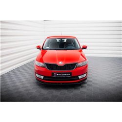Maxton - Lame Du Pare-Chocs Avant V.2 Skoda Rapid Noir Brillant