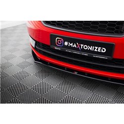 Maxton - Lame Du Pare-Chocs Avant V.2 Skoda Rapid Noir Brillant