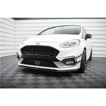 Maxton - Lame De Pare-Chocs Avant V.3 Ford Fiesta Mk8 ST / ST-Line Noir Brillant