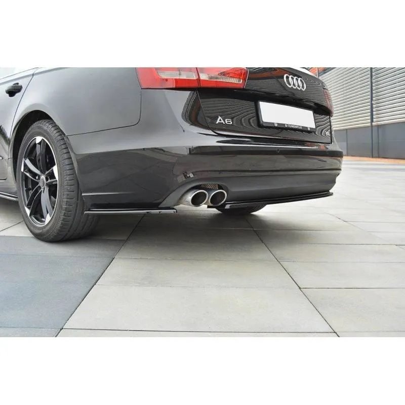 Maxton - LAME DU PARE CHOCS ARRIERE Audi A6 Avant / Sedan C7 Noir Brillant