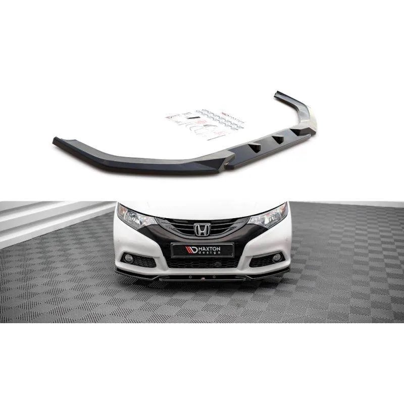 Maxton - Lame Du Pare-Chocs Avant V.2 Honda Civic Mk9 Noir Brillant