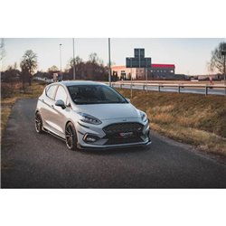 Maxton - Lame Du Pare-Chocs Avant V.4 + Ailerons Ford Fiesta ST / ST-Line Noir Brillant