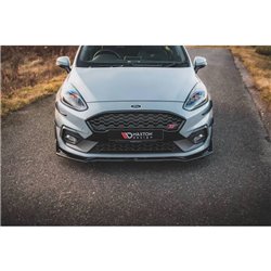 Maxton - Lame Du Pare-Chocs Avant V.4 + Ailerons Ford Fiesta ST / ST-Line Noir Brillant