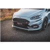 Maxton - Lame Du Pare-Chocs Avant V.4 + Ailerons Ford Fiesta ST / ST-Line Noir Brillant