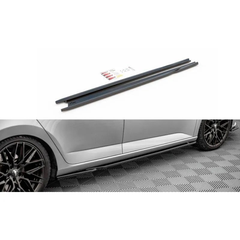 Maxton - Rajouts Des Bas De Caisse Skoda Fabia Mk3 Noir Brillant
