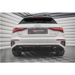 Maxton - Rajout Du Pare-Chocs Arriere + Faux Pot D'échappement Audi A3 S-Line Sportback 8Y Noir Brillant \ Noir