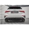 Maxton - Rajout Du Pare-Chocs Arriere + Faux Pot D'échappement Audi A3 S-Line Sportback 8Y Noir Brillant \ Noir
