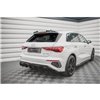 Maxton - Rajout Du Pare-Chocs Arriere + Faux Pot D'échappement Audi A3 S-Line Sportback 8Y Noir Brillant \ Noir