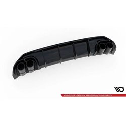 Maxton - Rajout Du Pare-Chocs Arriere + Faux Pot D'échappement Audi A3 S-Line Sportback 8Y Noir Brillant \ Noir