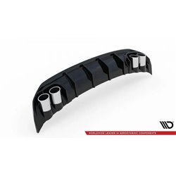 Maxton - Rajout Du Pare-Chocs Arriere + Faux Pot D'échappement Audi A3 S-Line Sportback 8Y Noir Brillant \ Noir