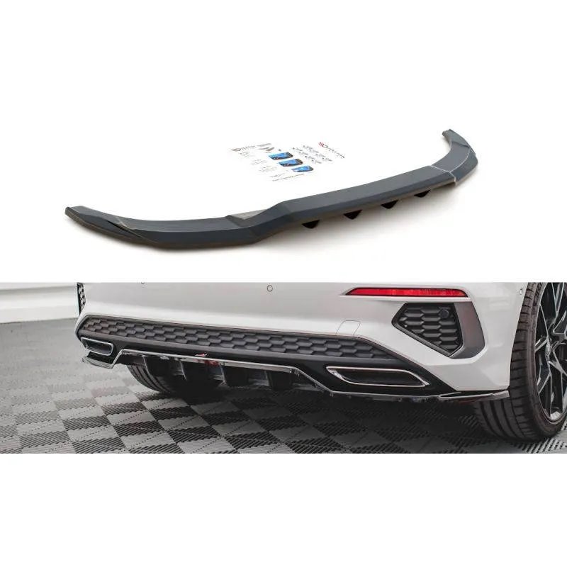 Maxton - Arriere Splitter (avec une barre verticale) Audi A3 S-Line Sportback 8Y Noir Brillant