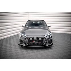 Maxton - Street Pro Lame Du Pare-Chocs Avant Audi S3 / A3 S-Line 8Y Noir-Rouge + Rabats Brillant