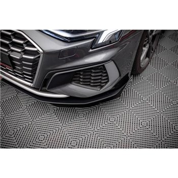Maxton - Street Pro Lame Du Pare-Chocs Avant Audi S3 / A3 S-Line 8Y Noir-Rouge + Rabats Brillant