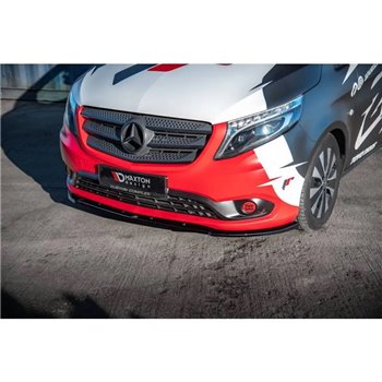 Maxton - Lame Du Pare-Chocs Avant V.2 Mercedes-Benz Vito W447 Facelift Noir Brillant