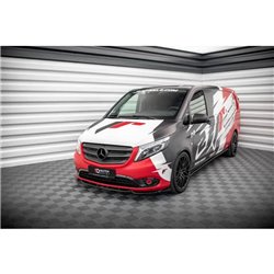 Maxton - Lame Du Pare-Chocs Avant V.1 Mercedes-Benz Vito W447 Facelift Noir Brillant