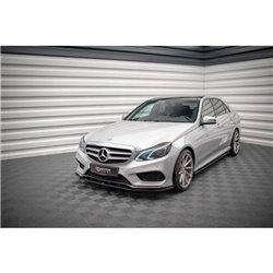 Maxton - Lame Du Pare-Chocs Avant V.1 Mercedes-Benz E AMG-Line Sedan W212 Facelift Noir Brillant