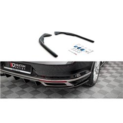 Maxton - Lames De Pare-Chocs Arrière Latérales Volkswagen Passat B8 Facelift Noir Brillant