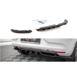Maxton - Arriere Splitter (avec une barre verticale) Renault Clio Mk5 Noir Brillant