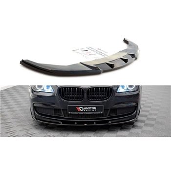 Maxton - Lame Du Pare-Chocs Avant V.2 BMW 7 M-Pack F01 Noir Brillant