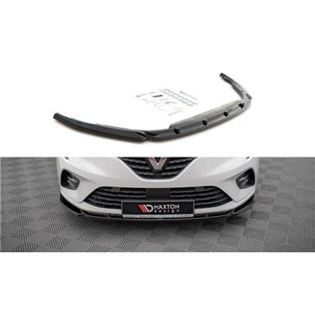 Maxton - Lame Du Pare-Chocs Avant V.1 Renault Clio Mk5 Noir Brillant