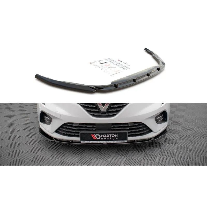 Maxton - Lame Du Pare-Chocs Avant V.1 Renault Clio Mk5 Noir Brillant