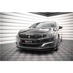 Maxton - Lame Du Pare-Chocs Avant V.2 Peugeot 508 GT Mk1 Facelift Noir Brillant
