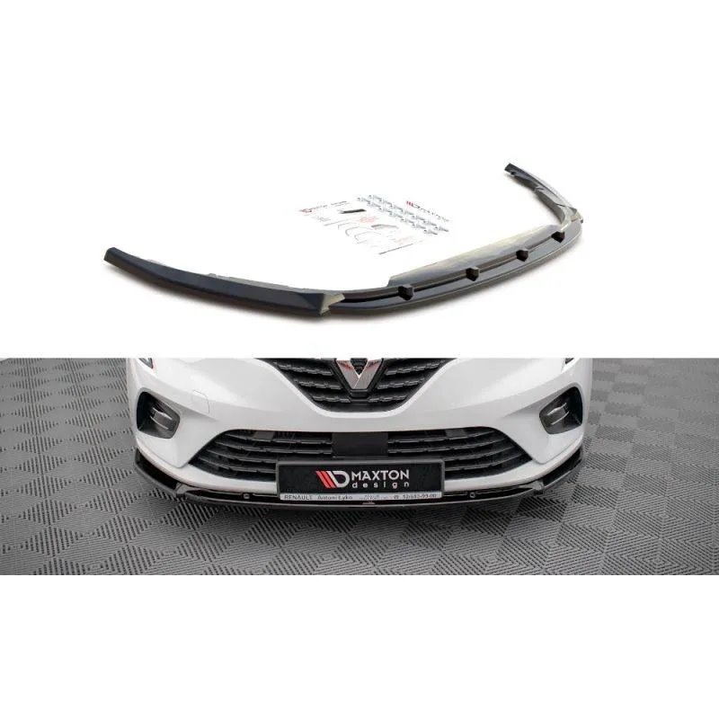 Maxton - Lame Du Pare-Chocs Avant V.2 Renault Clio Mk5 Noir Brillant