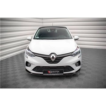 Maxton - Lame Du Pare-Chocs Avant V.2 Renault Clio Mk5 Noir Brillant