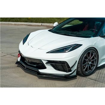 Maxton - Lame Du Pare-Chocs Avant Chevrolet Corvette C8 Noir Brillant