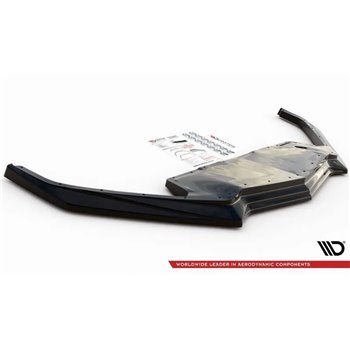 Maxton - Lame Du Pare-Chocs Avant Chevrolet Corvette C8 Noir Brillant