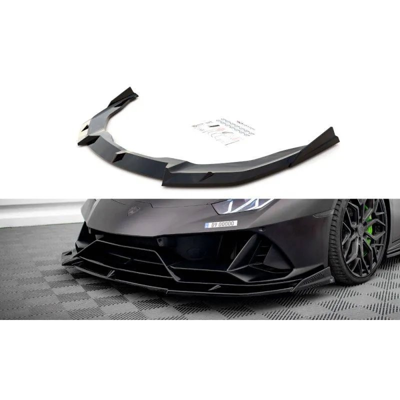 Maxton - Lame Du Pare-Chocs Avant Lamborghini Huracan EVO AWD Noir Brillant