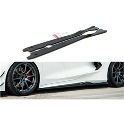 Maxton - Rajouts Des Bas De Caisse Chevrolet Corvette C8 Noir Brillant