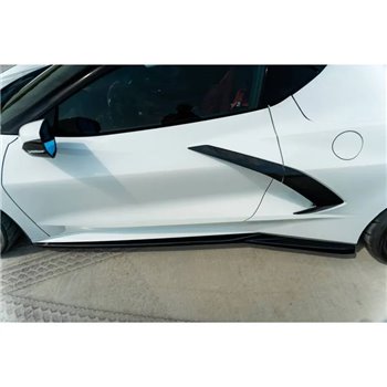Maxton - Rajouts Des Bas De Caisse Chevrolet Corvette C8 Noir Brillant