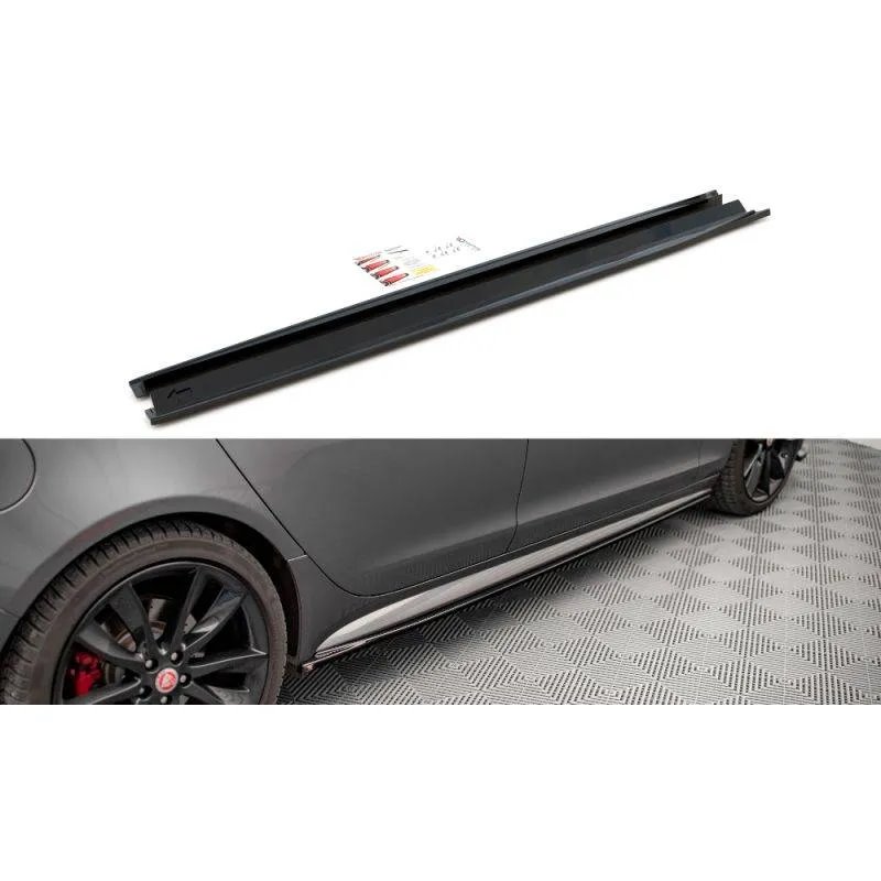 Maxton - Rajouts Des Bas De Caisse Jaguar XF R-Sport Mk2 Noir Brillant