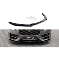 Maxton - Lame Du Pare-Chocs Avant V.1 Jaguar XF R-Sport Mk2 Noir Brillant