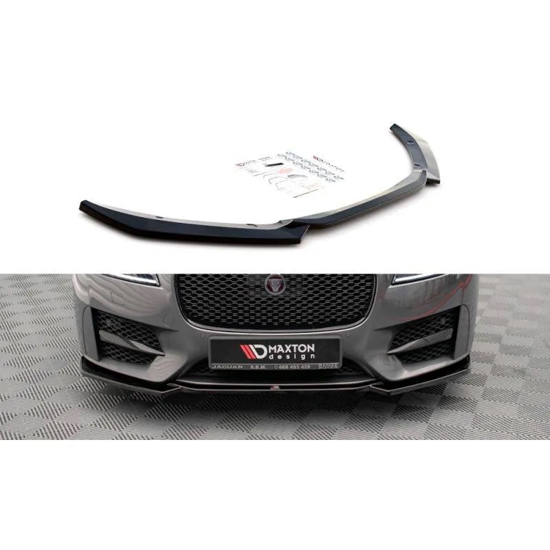 Maxton - Lame Du Pare-Chocs Avant V.1 Jaguar XF R-Sport Mk2 Noir Brillant