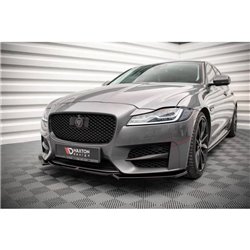 Maxton - Lame Du Pare-Chocs Avant V.1 Jaguar XF R-Sport Mk2 Noir Brillant