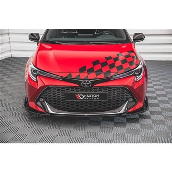 Maxton - Lame Du Pare-Chocs Avant V.1 + Ailerons Toyota Corolla GR Sport XII Noir Brillant