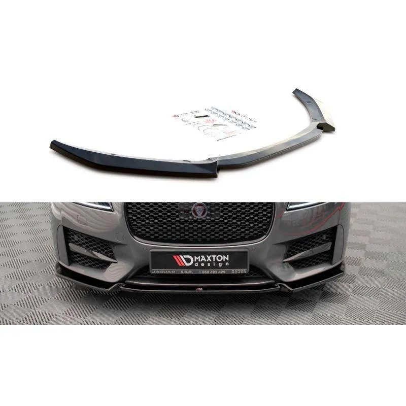 Maxton - Lame Du Pare-Chocs Avant V.2 Jaguar XF R-Sport Mk2 Noir Brillant