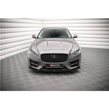 Maxton - Lame Du Pare-Chocs Avant V.2 Jaguar XF R-Sport Mk2 Noir Brillant