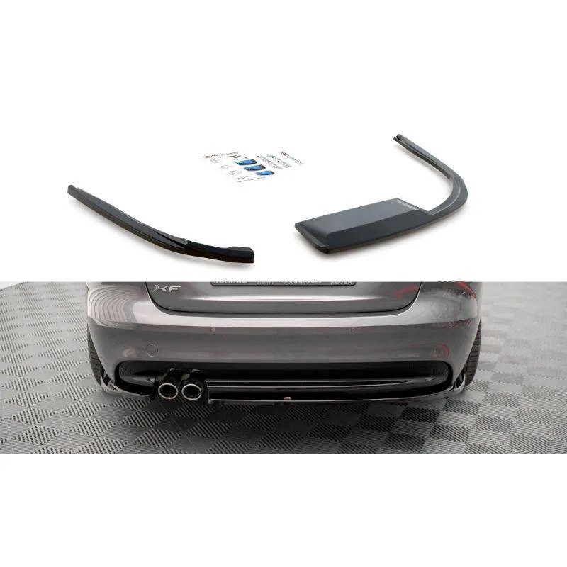 Maxton - Lames De Pare-Chocs Arrière Latérales Jaguar XF R-Sport Mk2 Noir Brillant