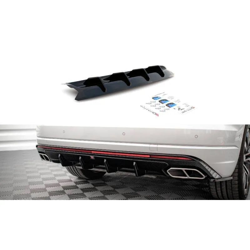 Maxton - Diffuseur Arrière Complet Volkswagen Touareg R-line Mk3 Noir Brillant