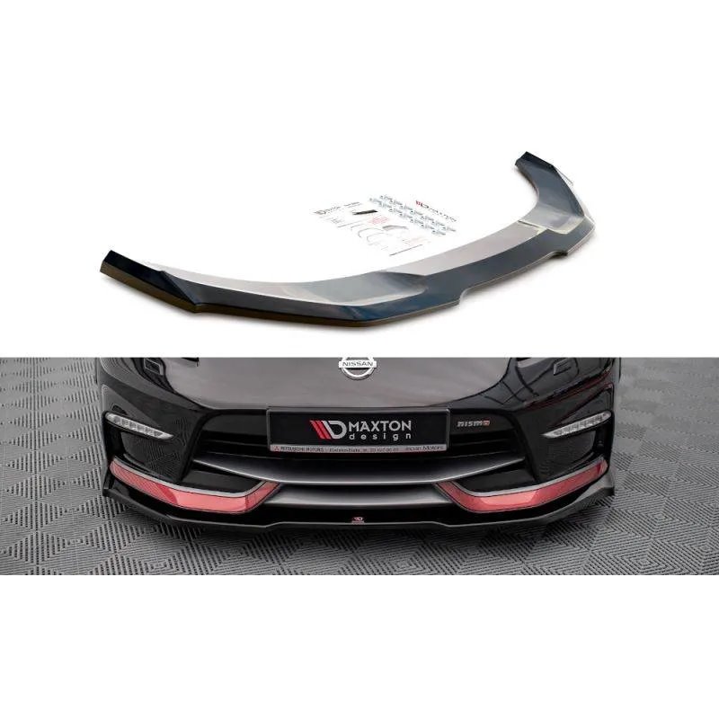 Maxton - Lame Du Pare-Chocs Avant V.1 Nissan 370Z Nismo Facelift Noir Brillant