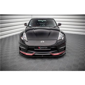 Maxton - Lame Du Pare-Chocs Avant V.1 Nissan 370Z Nismo Facelift Noir Brillant