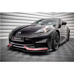 Maxton - Lame Du Pare-Chocs Avant V.1 Nissan 370Z Nismo Facelift Noir Brillant