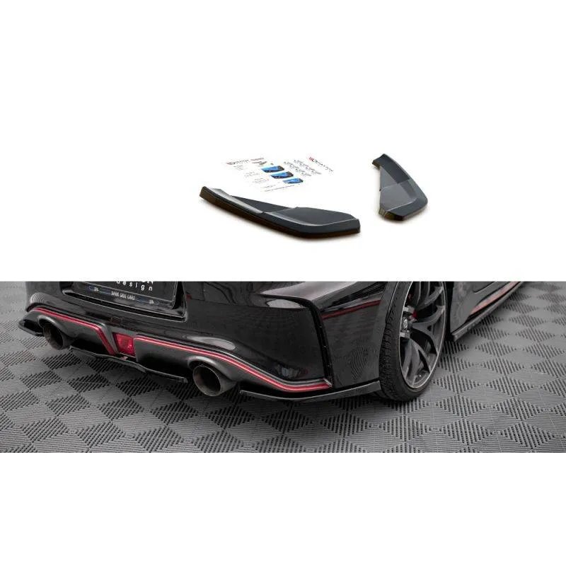 Maxton - Lames De Pare-Chocs Arrière Latérales Nissan 370Z Nismo Facelift Noir Brillant