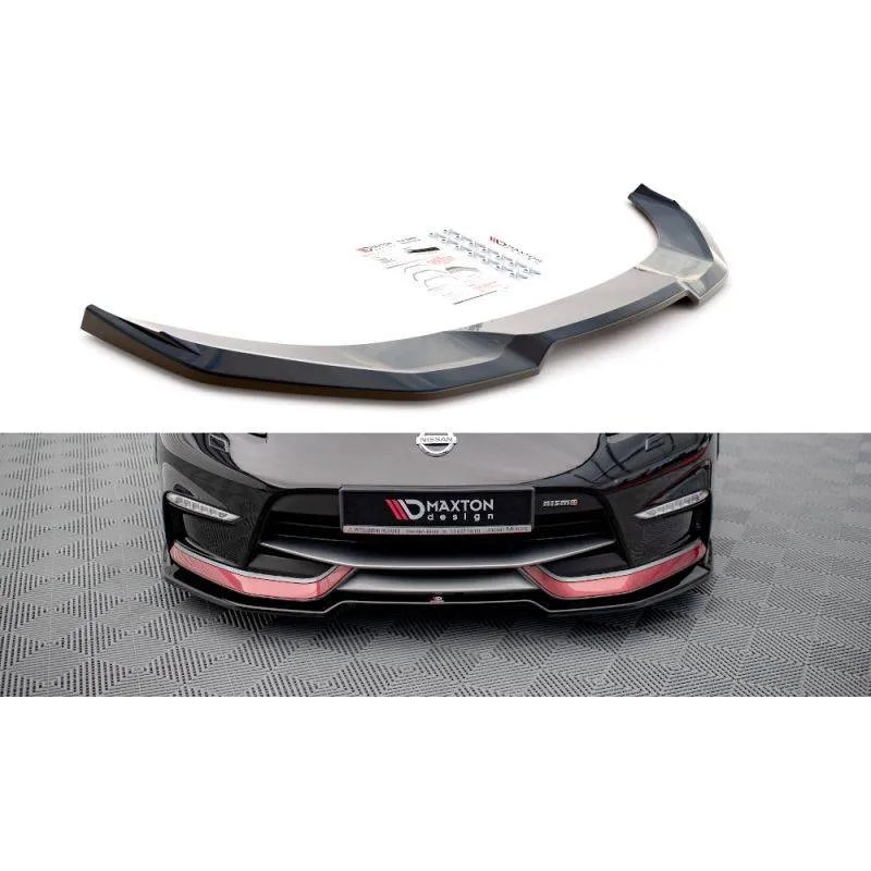 Maxton - Lame Du Pare-Chocs Avant V.3 Nissan 370Z Nismo Facelift Noir Brillant