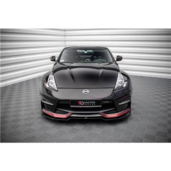 Maxton - Lame Du Pare-Chocs Avant V.3 Nissan 370Z Nismo Facelift Noir Brillant